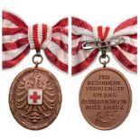 HONOR DECORATION OF THE RED CROSS Bronze Medal of Merit. Breast Badge, 40x33 mm, Bronze, obverse
