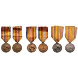 Lot of 3 Ministry of the Interior Honor Medals for Firemen (signed Roty) 3rd Republic (1870-1940).