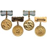 Lot of 2 Bronze Medal for Motherhood, instituted in 1944 Breast Badges, 28 mm, Bronze, original