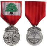 LEBANESE MERIT MEDAL, instituted in 1959 Silver gilt with palms, 2nd Class. Breast Badge,