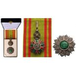 ORDER OF NISHAN EL IFTIKHAR Grand Cross Set, Mohamed el Nacer (1906-1922). Sash Badge, 90x58 mm,