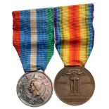 Medal Bar of 2 Decorations Medal for the Honor Guard of the Tombs of Kings Vittorio-Emanuele II