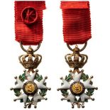 ORDER OF THE LEGION OF HONOR Officer’s Cross Miniature, 2nd Empire (1852-1870). Breast Badge, gilt