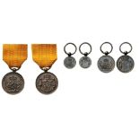 Set of 3 Long Service Medal Miniatures, 3 different dimensions. Breast Badges, bronze, 9, 13, 17 mm,