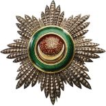 ORDER OF OSMÂNÎ Grand Cross Star, 1st Class, Civil Division, instituted in 1861. Breast Star, 95 mm,
