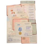 Nice Collection of 19 Awarding Documents Order of the Patriotic War 2nd Class, Order of the Red