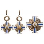 ORDER OF JUAN PABLO DUARTE Grand Cross with Silver Star Set, instituted in 1931. Sash Badge, 51