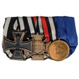 Bar of 3 Decorations Prussia, Iron Cross 1914, 2nd Class, 41 mm, Silver, WWI Commemorative Cross