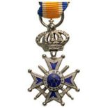 ORDER OF THE ORANGE NASSAU Knight's Cross Military Miniature, 5th Class, instituted in 1892.