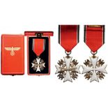 ORDER OF THE GERMAN EAGLE 3rd Class Cross, with Swords, instituted in 1937. Breast Badge, 44 mm,