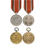 Lot of 2 Medals War Merit Medal 1870-1871, Non-Combatant and Combatant Types. Breast Badges, 30 mm