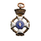 Honor Cross Umberto I Napoli, 19th Century Miniature. Breast Badge, 12 mm, gilt Silver, obverse