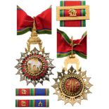 ORDER OF THE WHITE ELEPHANT Commander’s Cross, 3rd Class. Neck Badge, silver, medallion gilt and