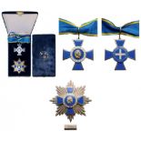 ORDER OF HONOUR Grand Officer's Set, instituted in 1975. Neck Badge, 57 mm, gilt Silver with blue