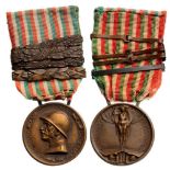 For the Unity of Italy 1915-18 Medal with 4 clasps "1915", "1916", "1917", "1918" Breast Badge,