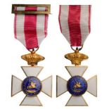 ROYAL AND MILITARY ORDER OF SAINT HERMENEGILDO Knight’s Cross. Breast Badges, gilt bronze, 38 mm,