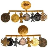 Group of 7 Miniatures War Merit Medal, 1870-71, King Wilhelm Honor Medal, Long Service Cross for