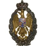 REGIMENTAL BAGDE OF THE "HIGHER WAR SCHOOL GRADUATES" Breast Badge, 75x45 mm, Silver and gilt