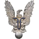 PILOT BADGES, "KING FERDINAND I" MODEL, 1920 Breast Badge, 60x45 mm, Silver, enameled, thin pin on
