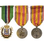 Lot of 2 Medals Federation of Firemen Medal, Bronze Honor Medal for Firemen. Breast Badges,