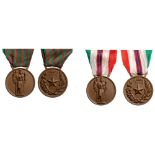 Lot of 2 Commemorative Medals Italian Republic 1940-43 War Commemorative Medal, 1943-44 War