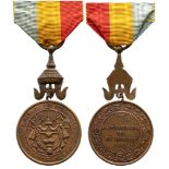 Medal of the Reign of King Sisowathmonivong Breast Badge, 62x33 mm, Bronze, with original