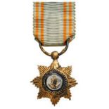 ROYAL ORDER OF THE STAR OF ANJOUAN Knight's Cross Miniature, 5th Class, instituted in 1874. Breast