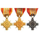 Lot of 3 Armed Forces Honor Medals 1st Class (GOLD), (2), 2nd Class (silver), instituted in 1953.
