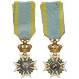 MILITARY ORDER OF SAINT HENRY Knight's Cross, instituted in 1736. Breast Badge, 47x28 mm, GOLD, 14,