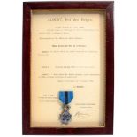 ORDER OF LEOPOLD II Knight’s Cross, 2nd Type, 5th Class and original Diploma, instituted in 1900.