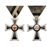 Marian Cross, instituted in 1871 Breast Badge, 41x34 mm, Silver, both sides enameled (enamel