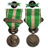 Morocco Campaign Medal, instituted in 1909 Breast Badge, Silver, 30 mm, with original suspension