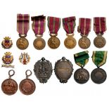 Medals and Badges related to arts and crafts (music, glass, …) Breast Badges, Bronze, silvered