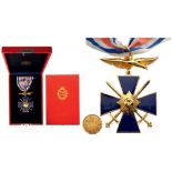 MILITARY ORDER OF AERONAUTICAL MERIT Commander's Cross. Neck Badge, 80x55 mm, gilt Silver, one