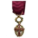 ORDER OF ST. JAGO OF THE SWORD Commander’s Cross Miniature. Neck Badge, gilt Silver, 22x10 mm, one