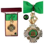 ROYAL ORDER OF SOWATHARA, 1923 Commander's Cross. Neck Badge, 90x56 mm, gilt Silver, French