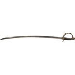 Cavalry Sword, 19th Century Sword with steel blade. On the blade is engraved Swiss Cross. Bronze