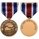 MEDAL OF PUBLIC HEALTH, RED LAKE NATION Breast Badge, 35 mm, bronze, original suspension ring and