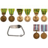 Lot of 5 Decorations Korea Commemorative Medal, Indochina Commemorative Medals (3), Indochina