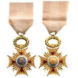 ORDER OF ISABELLA THE CATHOLIC Knight’s Cross, 5th Class, instituted in 1815. Breast Badge, 37 mm,