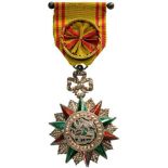 ORDER OF NICHAN AL IFTIKHAR  Officer's Cross, 4th Class, Mohamed el Habib (1922-1929). Breast Badge,