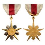Loyalty Medal Breast Badge, silvered and gilt bronze, 40 mm, original suspension ring and ribbon. US