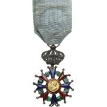 ROYAL ORDER OF SAINT FAUSTIN Cross, 4th Class, instituted in 1840. Breast Badge, 40 mm, GOLD and