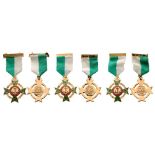 Lot of 3 Army Long Service Decorations, instituted in 1984 Breast Badges, gilt bronze, 44 mm,