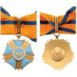 NATIONAL ORDER OF PEACE Commander’s Cross. Neck Badge, gilt bronze, 50 mm, obverse enameled, central