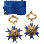 NATIONAL ORDER OF MERIT Commander’s Cross, 3rd Class, instituted in 1963. Neck Badge, gilt Silver,