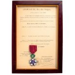 ORDER OF THE CROWN Knight’s Cross, 5th Class and original Diploma, instituted in 1897. Breast Badge,