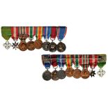 Medal Bar with 8 Miniatures Order of Saint Maurice and Saint Lazarus, Order of the Crown, Grand