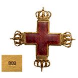 RED CROSS PIN CROSS, INSTITUTED IN 1898 1st Class. Breast Badge, 47 mm, gilt Silver, German hallmark