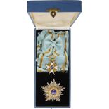 ORDER OF THE THREE STARS Grand Cross Set, 1st Class, instituted in 1924. Sash Badge, 75x50 mm,